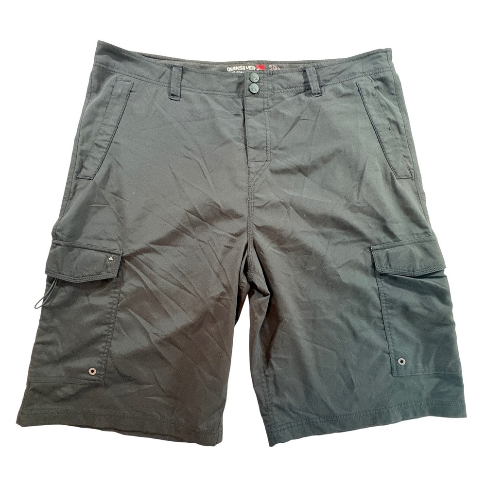 Quiksilver Amphibians Cargo Hybrid Shorts Mens 40 Black Quick Dry Boardshorts